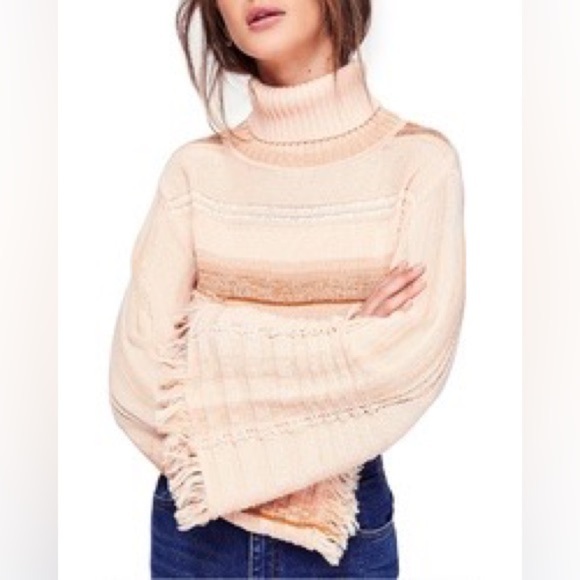 Free People Sweater Women’s Medium Close to Me Pullover  Light Blush Pink - Picture 1 of 9